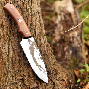 Couteau de chasse artisanal en acier inoxydable D2, manche en bois de rose, pour le bushcraft et le port quotidien - Product Image 2