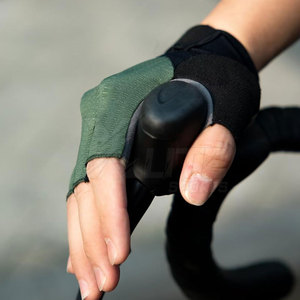 Comfortable Fit Half Finger Racing Cycling <b>Gloves</b> Hook Loop Closure Durable Breathable Neoprene/Leather Strong Grip Flexible - Product Image 6