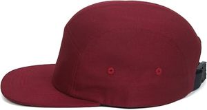 Casquette Snapback Unisexe 5 Panneaux en Coton Bordeaux Uni, Visière Plate Ajustable, Style Urbain pour Adultes, Tenue Décontractée Quatre Saisons - Product Image 6