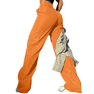Vêtements d'extérieur, pantalon cargo pour femmes, produit en polyester, couleur unie, pantalon cargo confortable pour femmes - Product Image 3