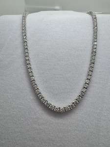 Collier tennis en moissanite certifiée GRA, argent sterling 925 plaqué or 14 carats, bijoux fins de luxe pour femmes, collier statement - Product Image 6