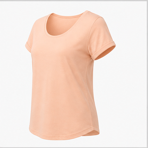 Womens <b>Peach</b> Scoop Neck Short Sleeve Regular Fit T <b>Shirt</b> WTS-0077 - Product Image 3