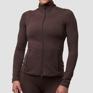 Women's Plus Size Workout Jacket Full Zip Breathable Four-Way Stretch Running <b>Thumb</b> <b>Holes</b> Slim-Fit Yoga Athletic Gym Jackets - Product Image 1