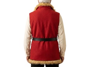 Men's Red Santa Claus Vest <b>Christmas</b> Chronicles Kurt Russell Style Wool Fur Trimmed Costume - Product Image 4