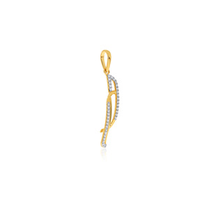 Pendentif en or jaune avec diamants ronds brillants cultivés en laboratoire, design minimaliste, bijoux à porter au quotidien - Product Image 2