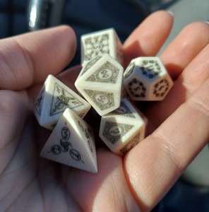 Natural Bone <b>Dice</b> Cubes Traditional Craft Smooth Edges Detailed Faces Handmade Tabletop Gaming Playing <b>Set</b> - Product Image 1