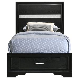 Letto a pannelli con contenitore Urbana Twin in nero, elegante e funzionale per la camera da letto - Product Image 5