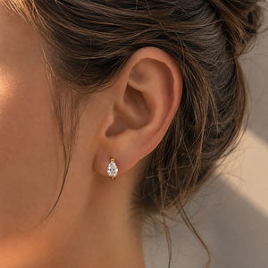 Pendientes de Aro con Diamantes en Forma de Lágrima, Chapados en Oro Amarillo de 18K, para Mujer, Joyería Vintage con Moissanita - Product Image 4