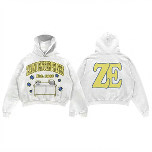 Sweat à capuche oversize pour homme en molleton de coton premium 400 GSM, blanc, personnalisable avec logo, écologique et épais - Product Image 1
