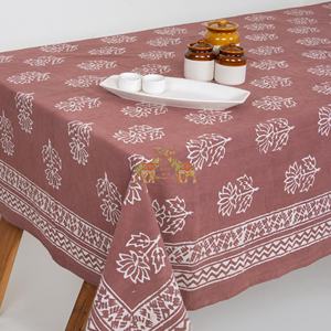 Mantel de Mesa de Comedor con Estampado de Loto Dabu en Algodón, Mantel Hecho a Mano para Bodas, Fiestas y Eventos, Decoración de Mesa de Cocina, Regalo - Product Image 5