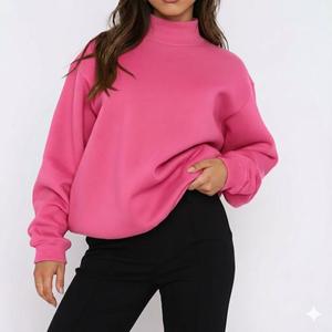 Sudadera de Forro Polar Casual Oversize para Mujer 2026, Cuello Simulado, Bordada, Elástica, con Logo Frontal, Transpirable y de Secado Rápido, Tendencia Otoño - Product Image 3