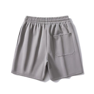 Shorts décontractés pour hommes à séchage rapide, taille mi-haute, cordon élastique, rayés, gris et noir - Product Image 2