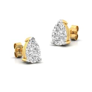 Gold 10K Gold Plated 0355ct Pear Cut Lab Grown Diamond <b>Infinity</b> Sparkle Solitaire <b>Earrings</b> Trendy Elegant Minimalist Jewelry - Product Image 5