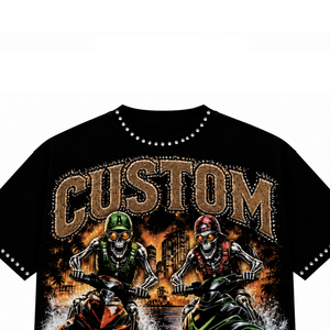 เสื้อยืดพิมพ์ลาย DTG ประดับคริสตัล Glory Custom ผ้าเจอร์ซีย์คอตตอน 100% เนื้อผ้านุ่ม สไตล์ใหม่ทันสมัย แขนสั้น สำหรับทุกเพศ - Product Image 3