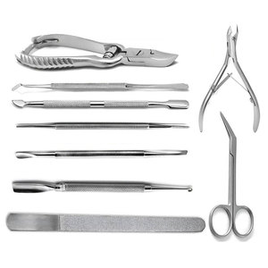 Professional Stainless Steel Podiatry Instruments Kit with Nail Nipper Cuticle Tools and Diamond <b>File</b> - Product Image 1