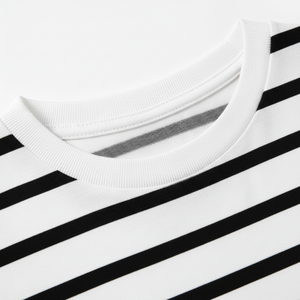 T-shirt a righe orizzontali bianche e nere - Stile classico <span class=keywords><strong>Breton</strong></span> - Product Image 4