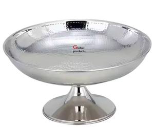 Tazón para servir de chocolate y postre con aspecto martillado acabado en plata de forma redonda de calidad estándar para restaurante y bar de hotel - Product Image 1