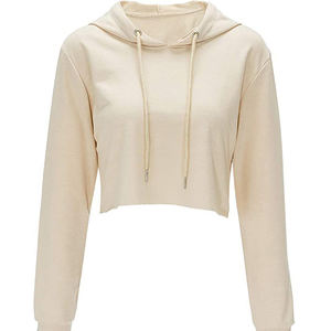 Sudaderas con Capucha Cortas con Logotipo Personalizado, Nuevo Diseño, Sudaderas con Capucha Cortas de Manga Larga para Mujer - Product Image 4