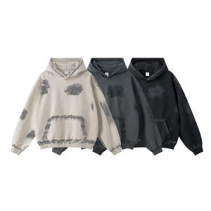 Sweat-shirt à capuche imprimé en poudre 420 g/m², vêtements de sport pour homme, 100 % coton, streetwear personnalisé, livraison gratuite - Product Image 1