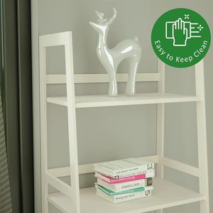 Étagère à livres et bibliothèque en bambou WTZ moderne à 5 niveaux avec échelle pour chambre et salon - Product Image 3