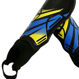 VETEAM Soccer Shin Guards Black Blue Yellow Lightweight <b>Plastic</b> Shell <b>Hook</b> And Loop Closure For Adults All Seasons - Product Image 2