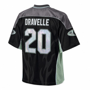Camiseta de Fútbol Americano Negra Personalizada para Hombre, Número 20, Sublimada, de Malla, Cuello en V, Manga Corta, Transpirable, Ropa Deportiva - Product Image 5