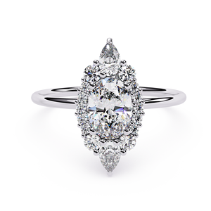 แหวนเพชรทรงรี ทรงกลม ทรงหยดน้ำ ดีไซน์สวยงาม แหวนหมั้น ทองคำแท้ 14K เพชรเลี้ยงในห้องปฏิบัติการ เครื่องประดับชั้นดี - Product Image 5