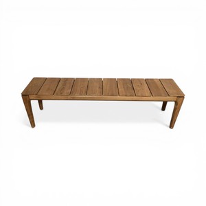 Banc de jardin en teck massif durable, style moderne du milieu du siècle, pour terrasse et mobilier de patio - Product Image 3