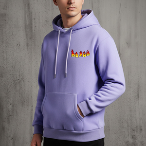Sudadera con capucha de alta calidad para hombre, estilo hip hop, 100% algodón, bordada, de felpa lavada, con hombros caídos, corte holgado y cremallera, para otoño. - Product Image 4