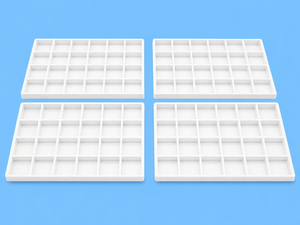 Plateau de luxe jetable thermoformé sous vide, écologique, avec 24 compartiments, en plastique HIPS - Product Image 3