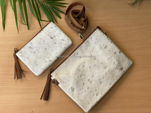 Sac à main en cuir de vache, combinaison, élégant, pour femmes, sacs à bandoulière avec même fourrure, pochette, nouvelle collection - Product Image 6