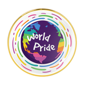 Badge métallique personnalisé en forme de broche ronde, imprimé en couleur, avec revêtement époxy, logo personnalisé - Product Image 4