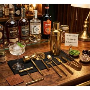 Juego de Herramientas de Bar Premium: Colador, Abridor, Jigger, Agarrador de Acero Inoxidable 304 con Recubrimiento PVD Dorado, Set de Lujo para Bebidas, Coctelera - Product Image 6