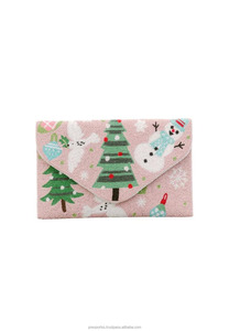 Bolso de mano de perlas para fiestas, con bordado de árbol de Navidad y muñeco de nieve, cartera de noche de lujo para bodas, bolso de mano de lona con cuentas 25 1l - Product Image 2