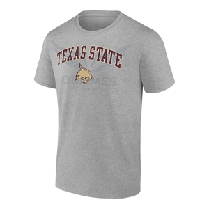 T-shirt en coton imprimé pour homme de l'Université de l'État du Texas, avec logo personnalisé, motif universitaire, vente en gros, OEM, col rond décontracté - Product Image 2
