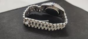 Montre unisexe Diamond Empire Luxury Charm en acier inoxydable avec accents en moissanite, cadran carré en cristal, mouvement mécanique analogique, 39 mm - Product Image 3