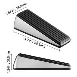 Set di 2 Fermaporta Robusti in Lega di Zinco Premium con Cuscinetti Antiscivolo in PVC su Entrambi i Lati, Cuneo di Fermo Inferiore Autoportante per Porte - Product Image 2