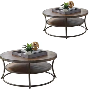 Mesa de centro redonda de madera Natural clásica moderna convertible duradera muebles de sala de estar de Java Central Indonesia - Product Image 2