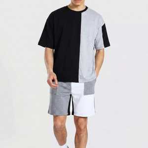 Conjunto Deportivo Unisex para Hombre, Transpirable, 100% Algodón, Paneles en Contraste, Estilo Casual de Verano, Dos Piezas, Camiseta y Pantalones Cortos, Corte Holgado, Ropa Urbana - Product Image 5