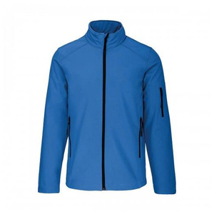 Chaqueta de Forro Polar Azul para Hombre, Cuello Alto, Cierre de Cremallera, Resistente al Viento, Informal, para Otoño, Corte Regular, Color Sólido, Exterior de Poliéster - Product Image 1