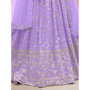 Seductor Lavanda Lentejuelas Georgette Compromiso Desgaste Lehenga Choli - Product Image 2