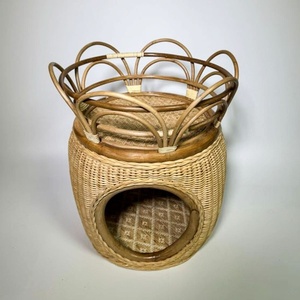 Casas para mascotas de ratán natural a precios competitivos, cama para perros de interior, camas ecológicas para gatos. - Product Image 4