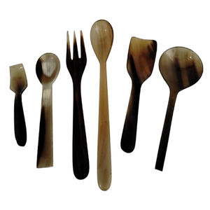 ชุดช้อนส้อมทำจากเขาสัตว์สีดำ ขายดี ผลิตภัณฑ์ขายดี ชุดช้อนส้อมแบบมีด้ามจับ ดีไซน์สวยงาม ทนทาน เป็นมิตรต่อสิ่งแวดล้อม - Product Image 5