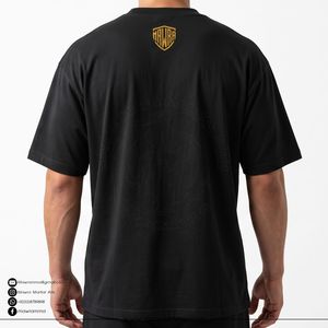 Camiseta Negra de Manga Corta para Hombre con Estampado de León Amarillo, Cuello Redondo, Corte Casual, Diseño Transpirable - Product Image 2