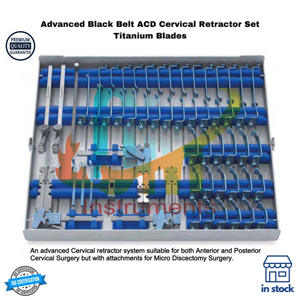 Retractor Cervical ACD Premium Black Belt, Juego de Retractores Espinales con Hojas de Acero Inoxidable, Calidad Alemana Certificada ISO, Reutilizable |   OldMed - Product Image 1