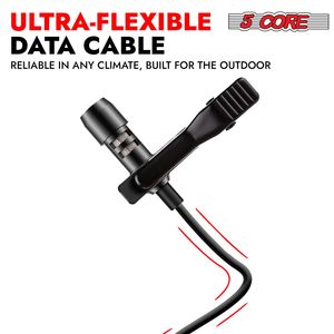 Premium Lavalier Microphone <b>Lapel</b> Clip-On Mini Wired Omnidirectional Condenser <b>MIC</b> for <b>Podcasting</b> Vlogging Android DSLR Camera - Product Image 5