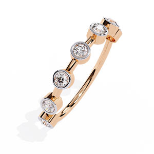 Bagues minimalistes en diamant pour femme, en or massif 18 carats, sertissage clos, diamant naturel original, alliance éternité, ensemble de bagues de mariage, cadeau de fête - Product Image 3