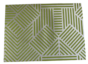 Cadres photo en papier artisanal sans bois, sans acide, en coton recyclé 100 GSM, imprimé de rayures zigzag argentées métalliques, papier vert - Product Image 2