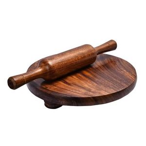 Elegant Handcrafted Wooden Belan Chakla <b>Set</b> For Kitchen Decor And Practical Use In <b>Baking</b> And Cooking - Product Image 5