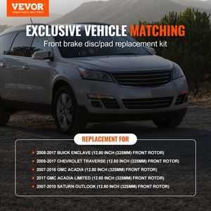 Kit Freni Anteriori Compatibile per Chevy Traverse 2007-2017, Buick Enclave, GMC Acadia, Saturn Outlook, con Dischi Forati e Scanalati - Product Image 2